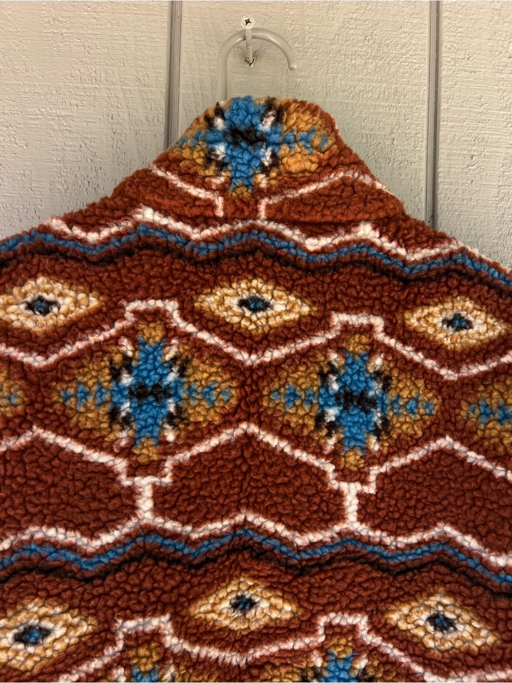Jasper Rust Patterned Sherpa Zip Jacket - Picture 5 of 6